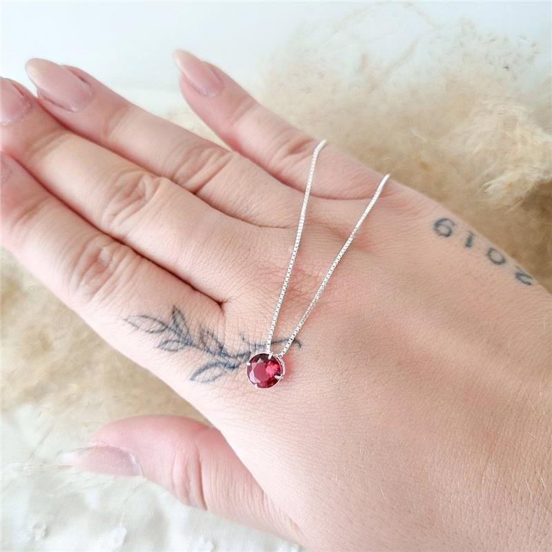 COLAR PRATA 925 PONTO LUZ REDONDO 7MM CAIXA INGLESA CORES