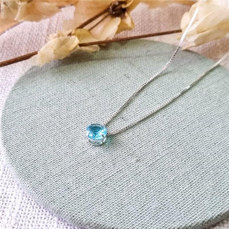 COLAR PRATA 925 PONTO LUZ REDONDO 7MM CAIXA INGLESA CORES