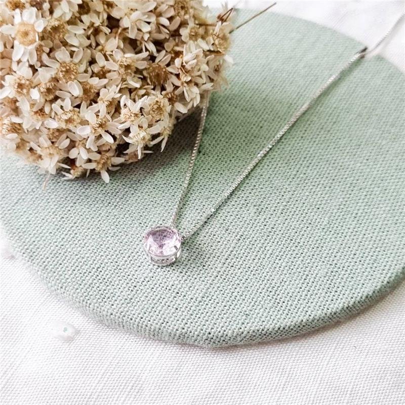 COLAR PRATA 925 PONTO LUZ REDONDO 7MM CAIXA INGLESA CORES