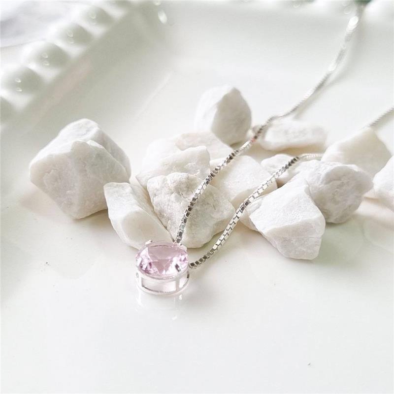 COLAR PRATA 925 PONTO LUZ REDONDO 7MM CAIXA INGLESA CORES