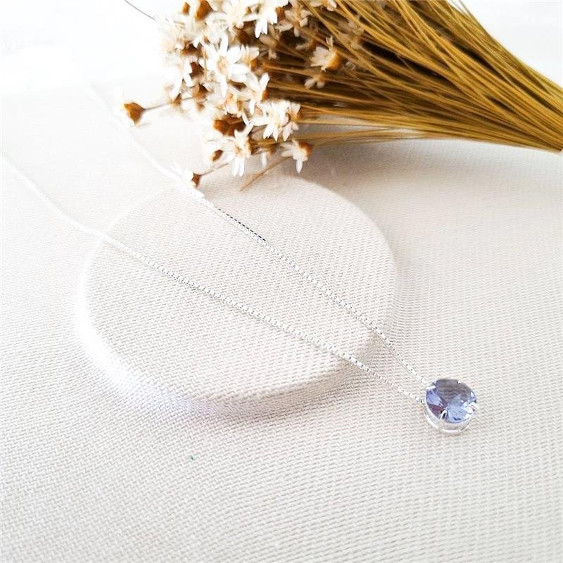 COLAR PRATA 925 PONTO LUZ REDONDO 7MM CAIXA INGLESA CORES