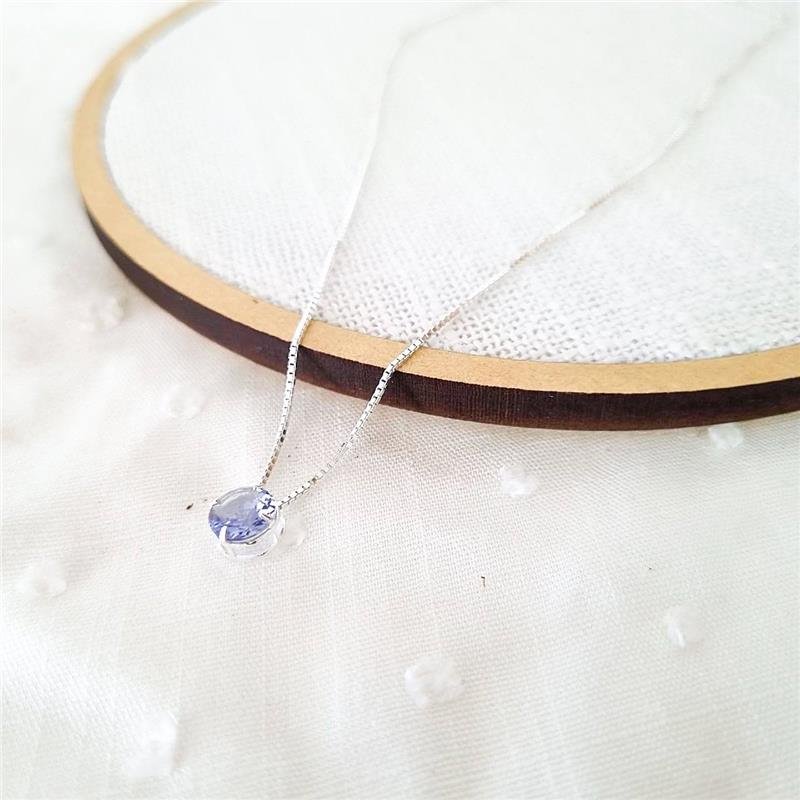 COLAR PRATA 925 PONTO LUZ REDONDO 7MM CAIXA INGLESA CORES