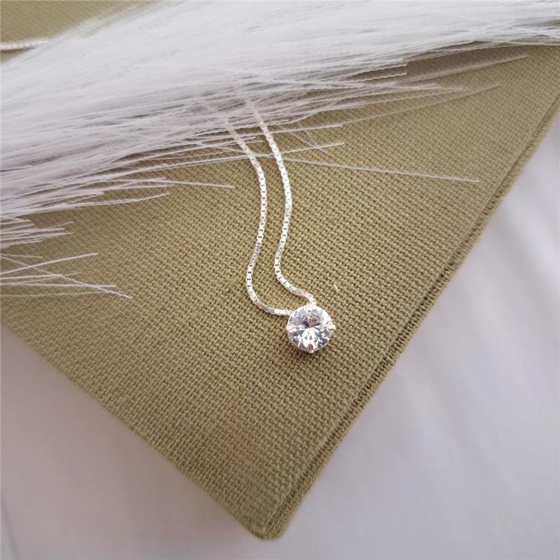 COLAR PRATA 925 PONTO LUZ REDONDO CAIXA INGLESA 40 CM