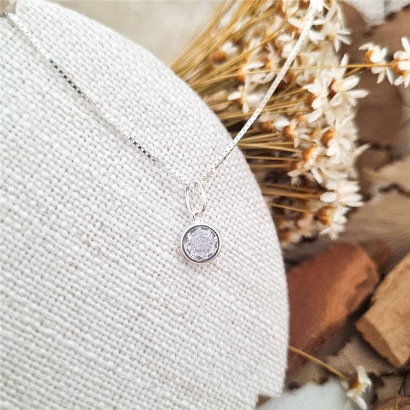 COLAR PRATA 925 PONTO LUZ REDONDO CRAVAÇÃO INGLESA CORES