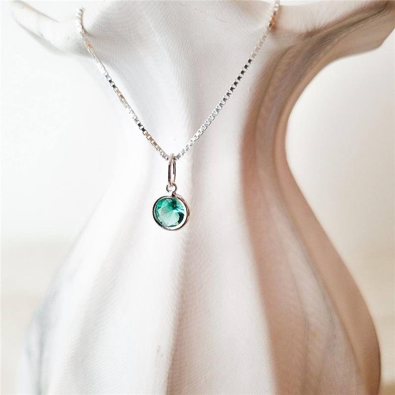 COLAR PRATA 925 PONTO LUZ REDONDO CRAVAÇÃO INGLESA CORES