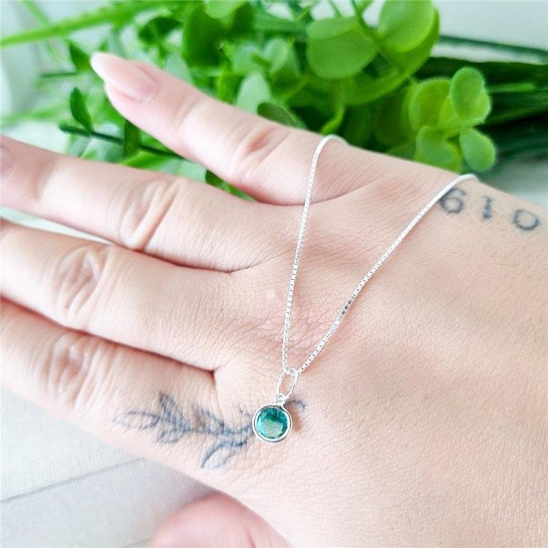 COLAR PRATA 925 PONTO LUZ REDONDO CRAVAÇÃO INGLESA CORES