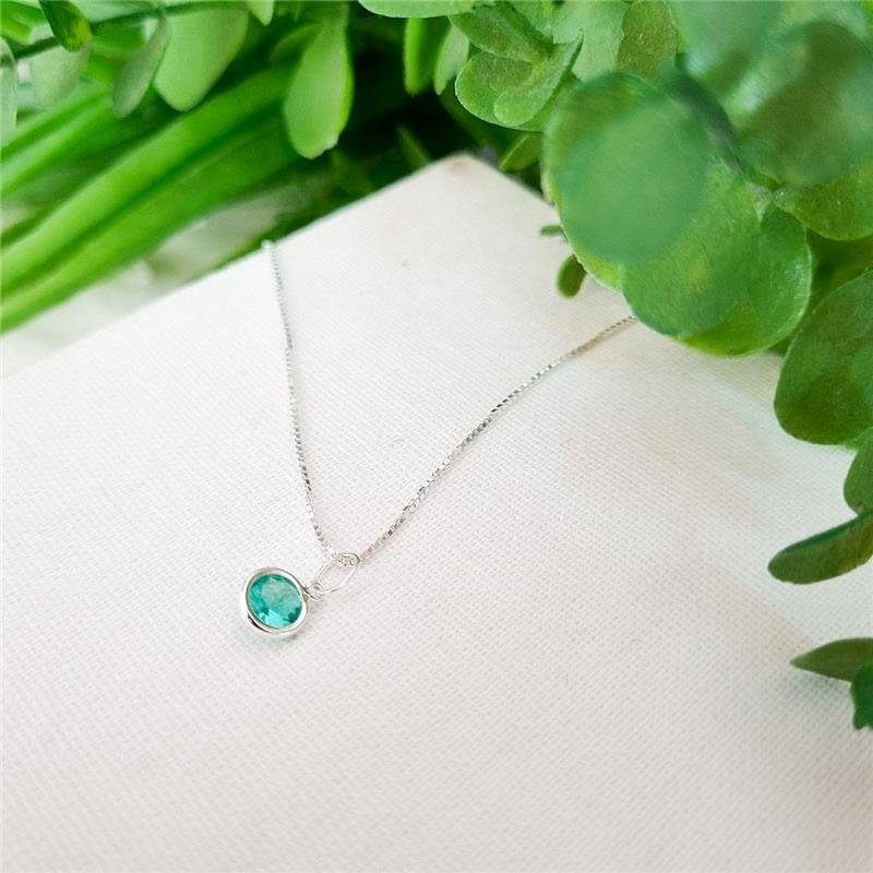 COLAR PRATA 925 PONTO LUZ REDONDO CRAVAÇÃO INGLESA CORES