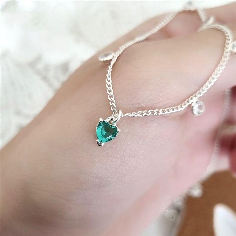 COLAR PRATA 925 PONTOS DE LUZ CORAÇÃO COLORIDO