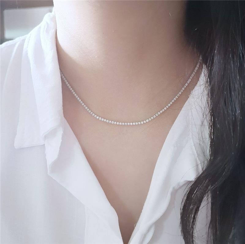 COLAR PRATA 925 RIVIERA 40 CM ZIRCÔNIAS