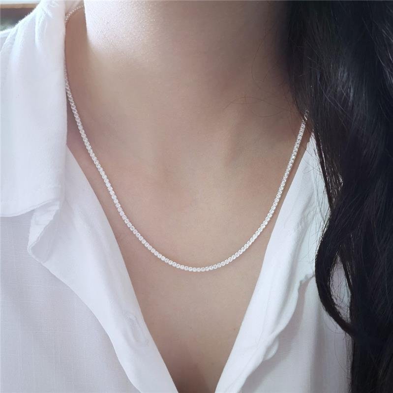 COLAR PRATA 925 RIVIERA 45 CM ZIRCÔNIAS