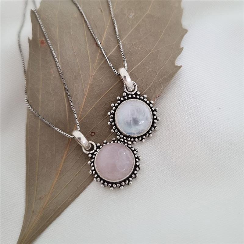 COLAR PRATA 925 SOL COM PEDRA NATURAL