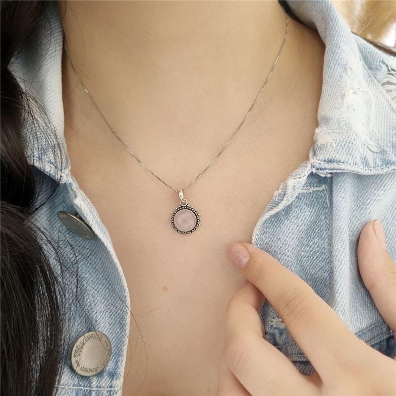 COLAR PRATA 925 SOL COM PEDRA NATURAL