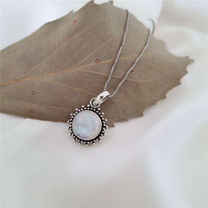 COLAR PRATA 925 SOL COM PEDRA NATURAL