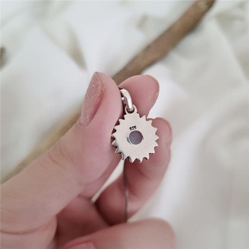 COLAR PRATA 925 SOL COM PEDRA NATURAL