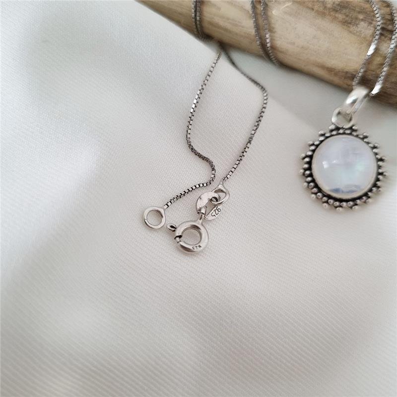 COLAR PRATA 925 SOL COM PEDRA NATURAL