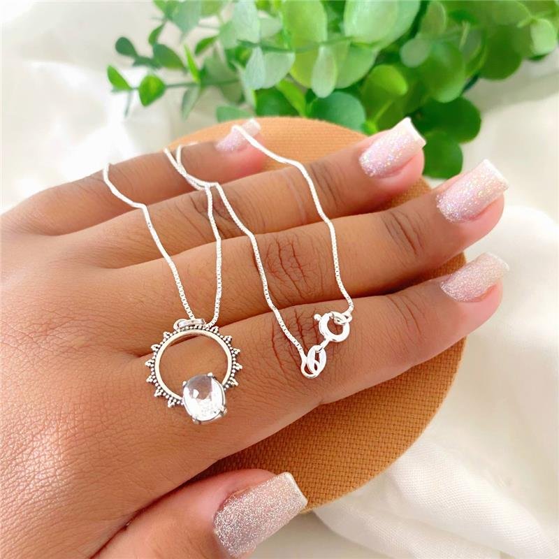 COLAR PRATA 925 SOL COM PONTO LUZ