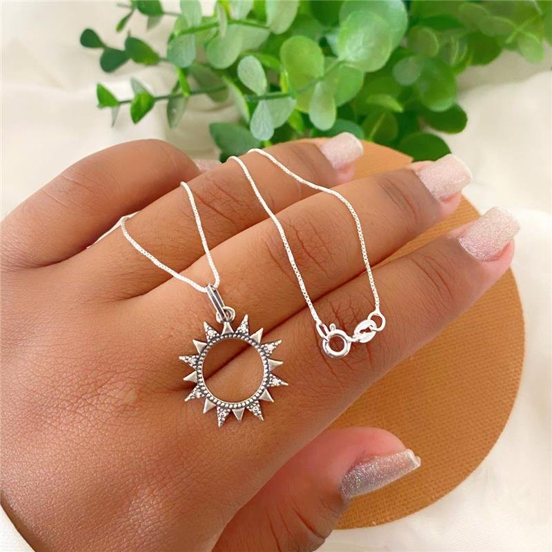 COLAR PRATA 925 SOL TRABALHADO 