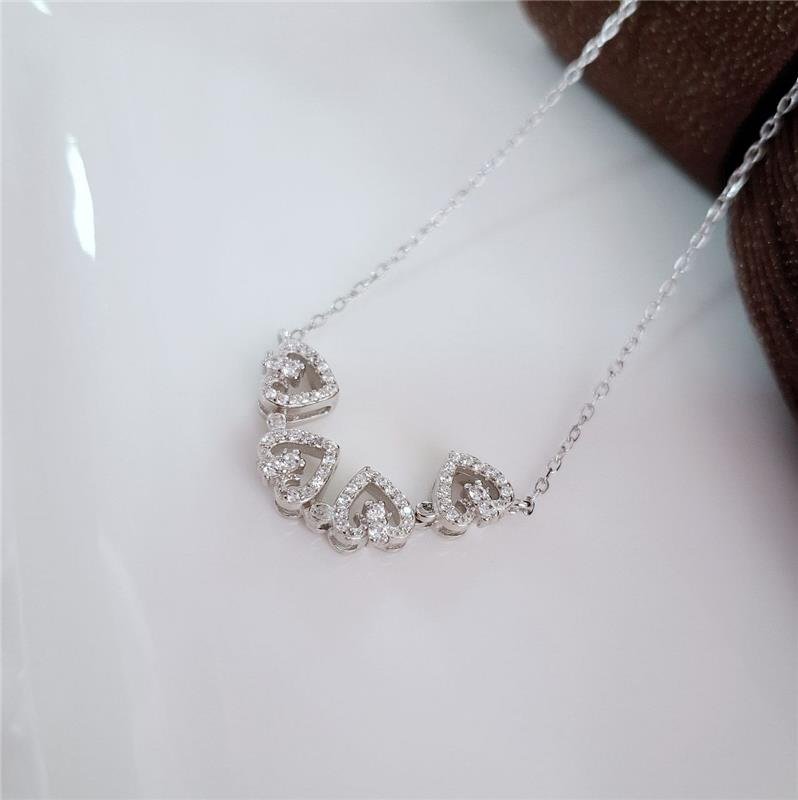 COLAR PRATA 925 TREVO CORAÇÃO CRAVEJADO ZIRCONIA