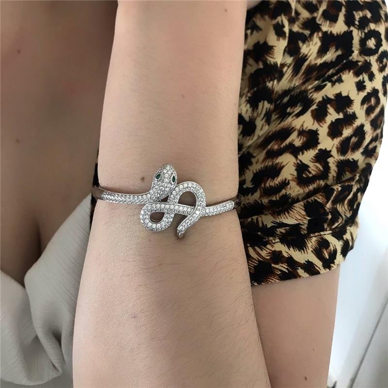 CONJUNTO PRATA 925 BRACELETE E ANEL COBRA