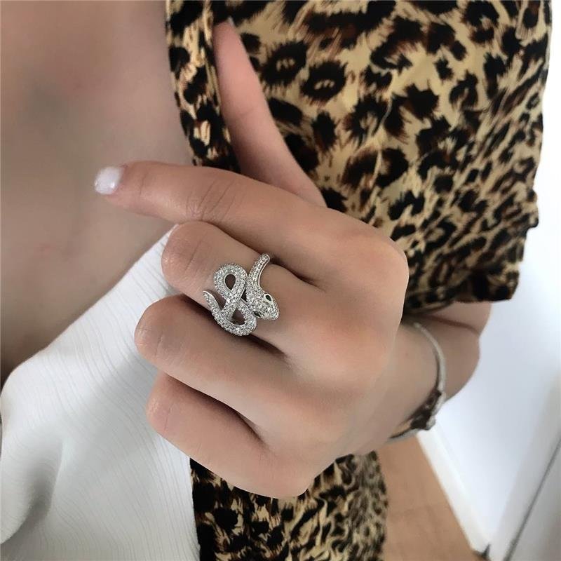 CONJUNTO PRATA 925 BRACELETE E ANEL COBRA