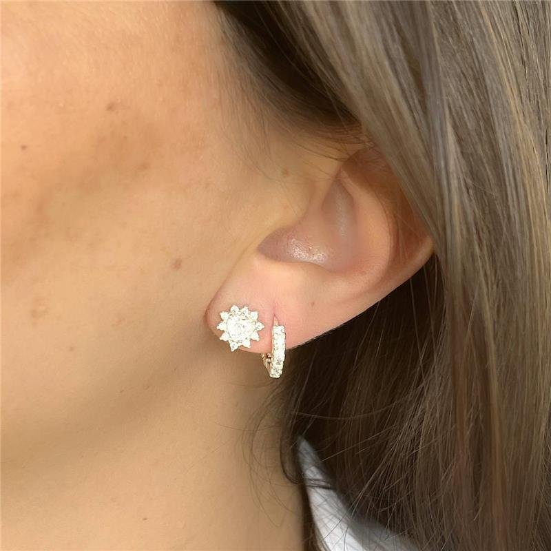 CONJUNTO PRATA 925 BRINCO E PINGENTE CORAÇÃO ZIRCÔNIA
