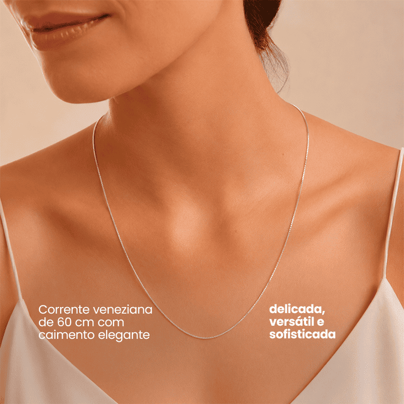 CORRENTE PRATA 925 BALI VENEZIANA 60 CM