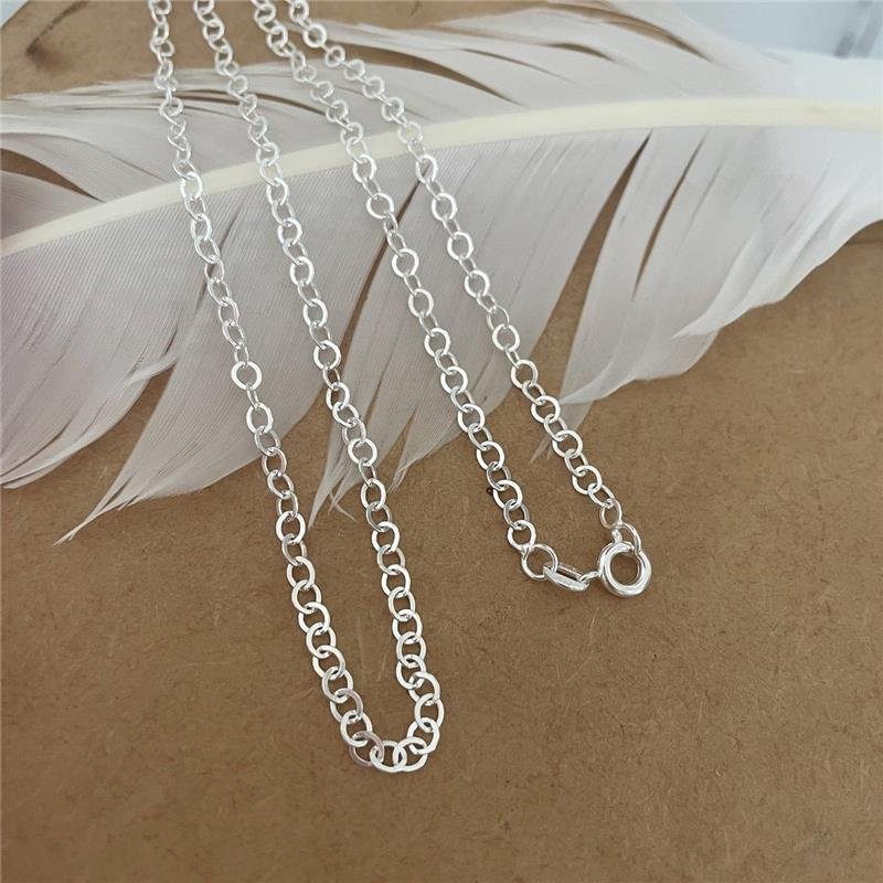 CORRENTE PRATA 925 ELOS REDONDOS 50 CM