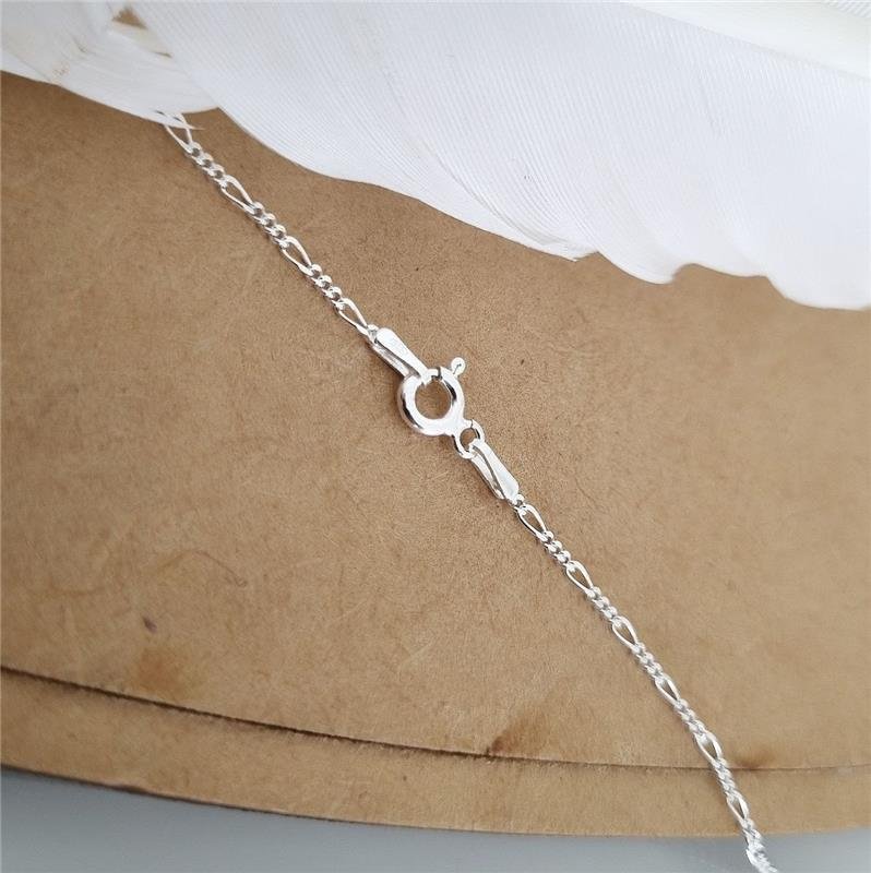 CORRENTE PRATA 925 MASCULINA ELOS FÍGARO 3X1 1MM