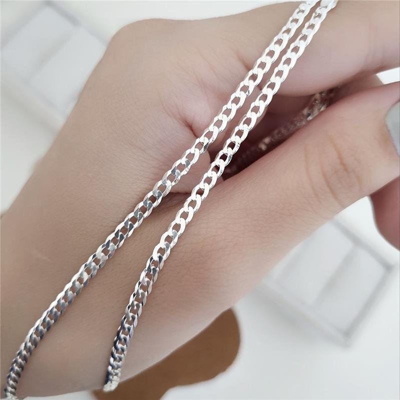 CORRENTE PRATA 925 MASCULINA ELOS GROUMETT 1X1 3MM