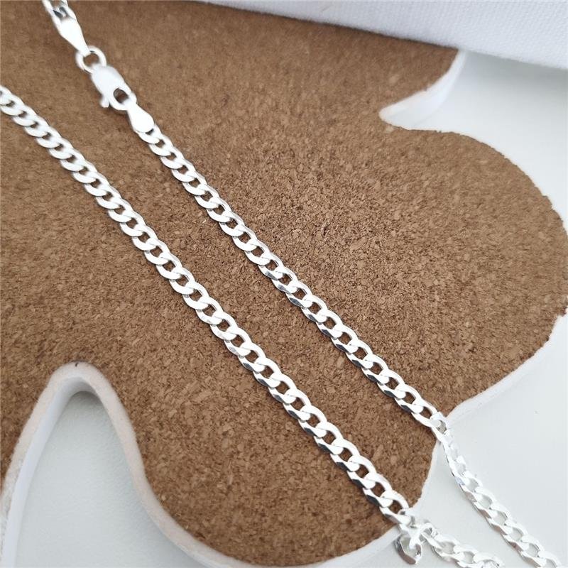 CORRENTE PRATA 925 MASCULINA ELOS GROUMETT 1X1 3MM