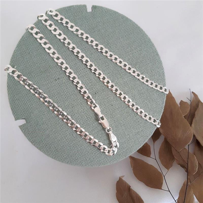 CORRENTE PRATA 925 MASCULINA ELOS GROUMETT 1X1 4 MM