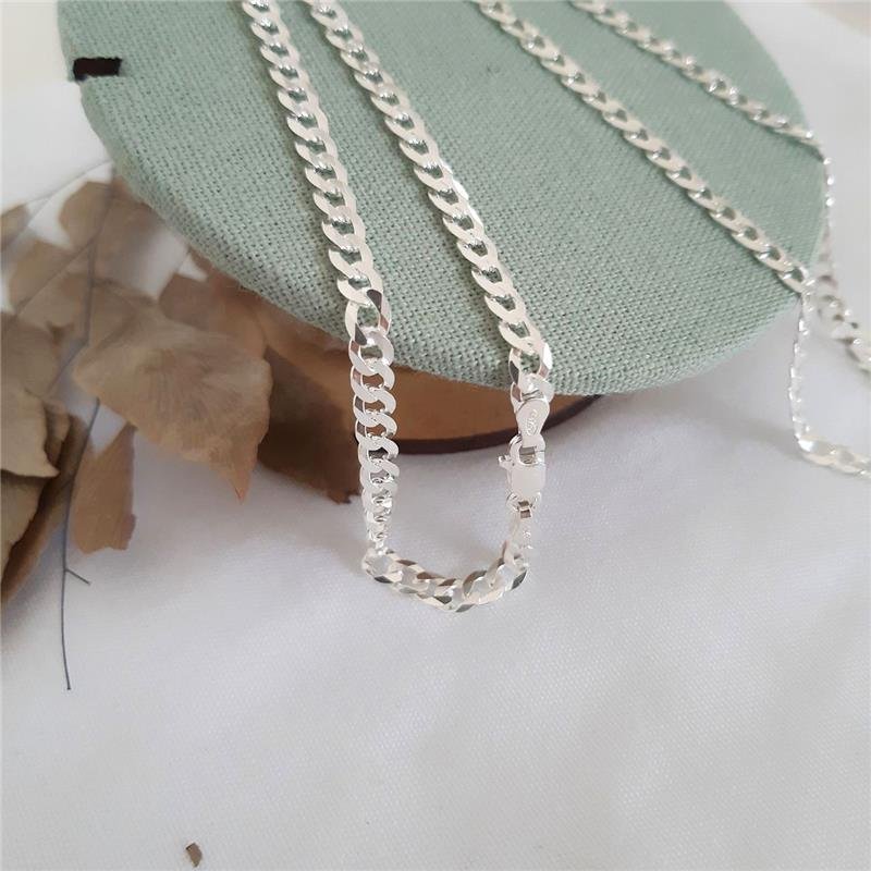 CORRENTE PRATA 925 MASCULINA ELOS GROUMETT 1X1 4 MM