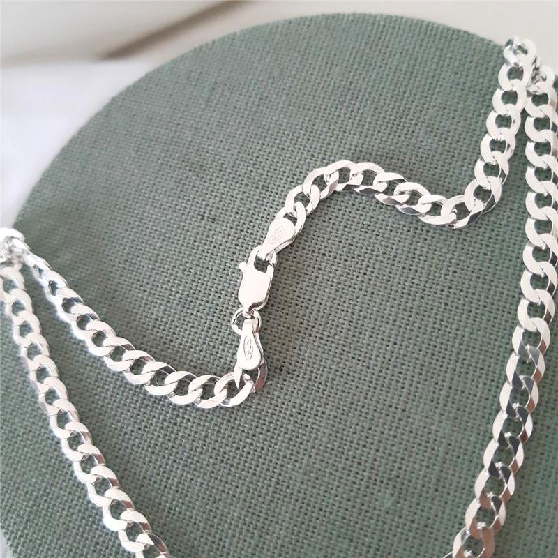 CORRENTE PRATA 925 MASCULINA ELOS GROUMETT 1X1 4 MM