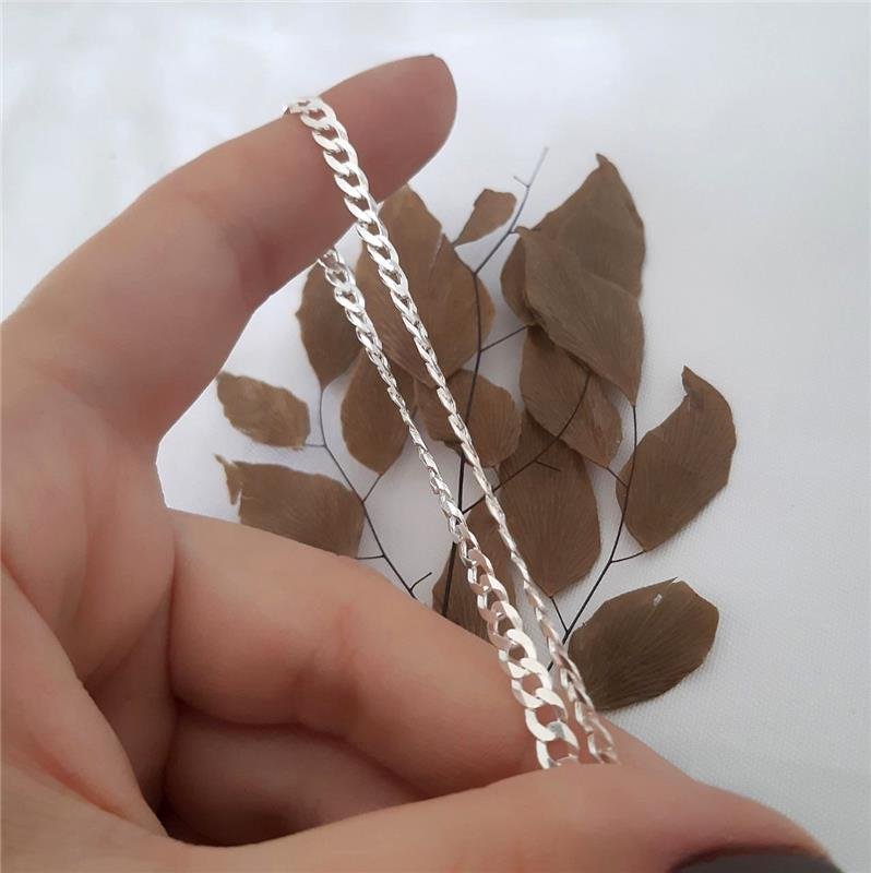 CORRENTE PRATA 925 MASCULINA ELOS GROUMETT 1X1 4 MM