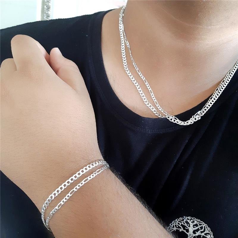 CORRENTE PRATA 925 MASCULINA ELOS GROUMETT 1X1 4 MM