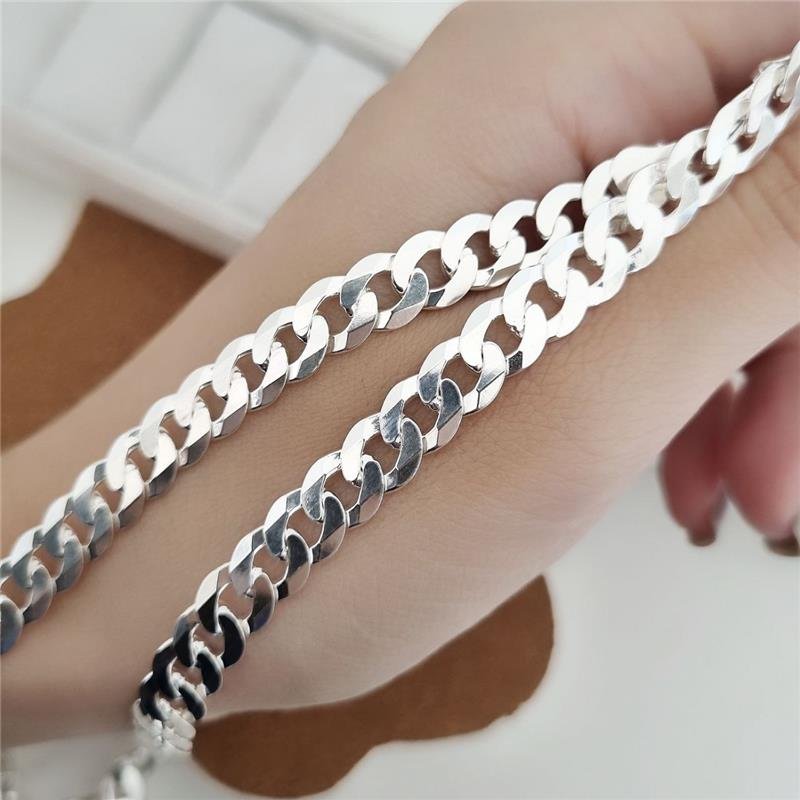 CORRENTE PRATA 925 MASCULINA ELOS GROUMETT 1X1 7 MM