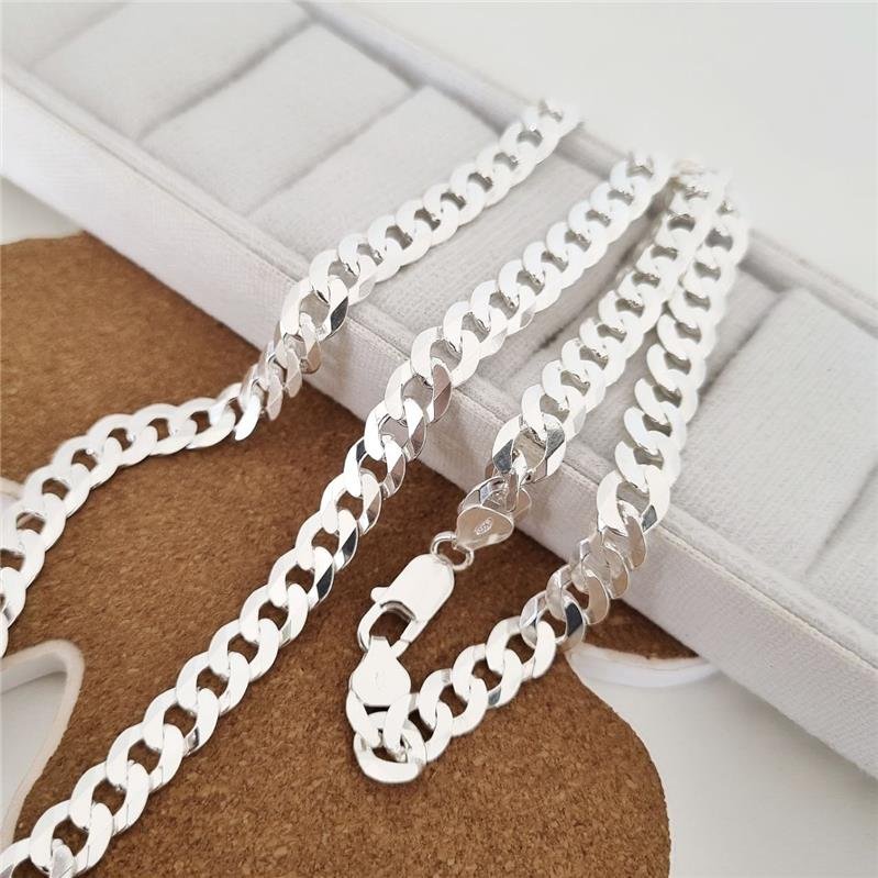 CORRENTE PRATA 925 MASCULINA ELOS GROUMETT 1X1 7 MM