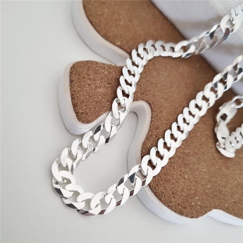 CORRENTE PRATA 925 MASCULINA ELOS GROUMETT 1X1 7 MM