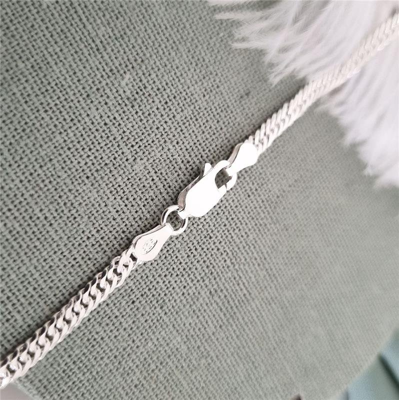 CORRENTE PRATA 925 MASCULINA ELOS GROUMETT DUPLOS 3MM