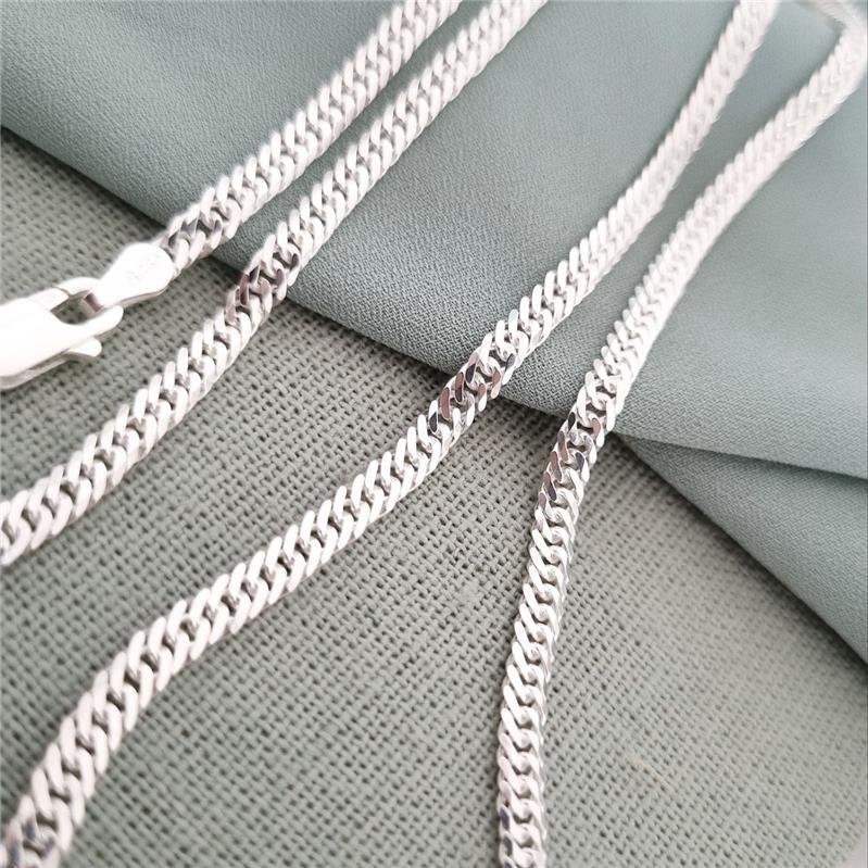 CORRENTE PRATA 925 MASCULINA ELOS GROUMETT DUPLOS 3MM