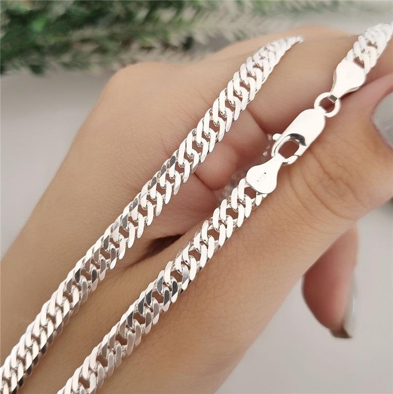 CORRENTE PRATA 925 MASCULINA ELOS GROUMETT DUPLOS 5MM