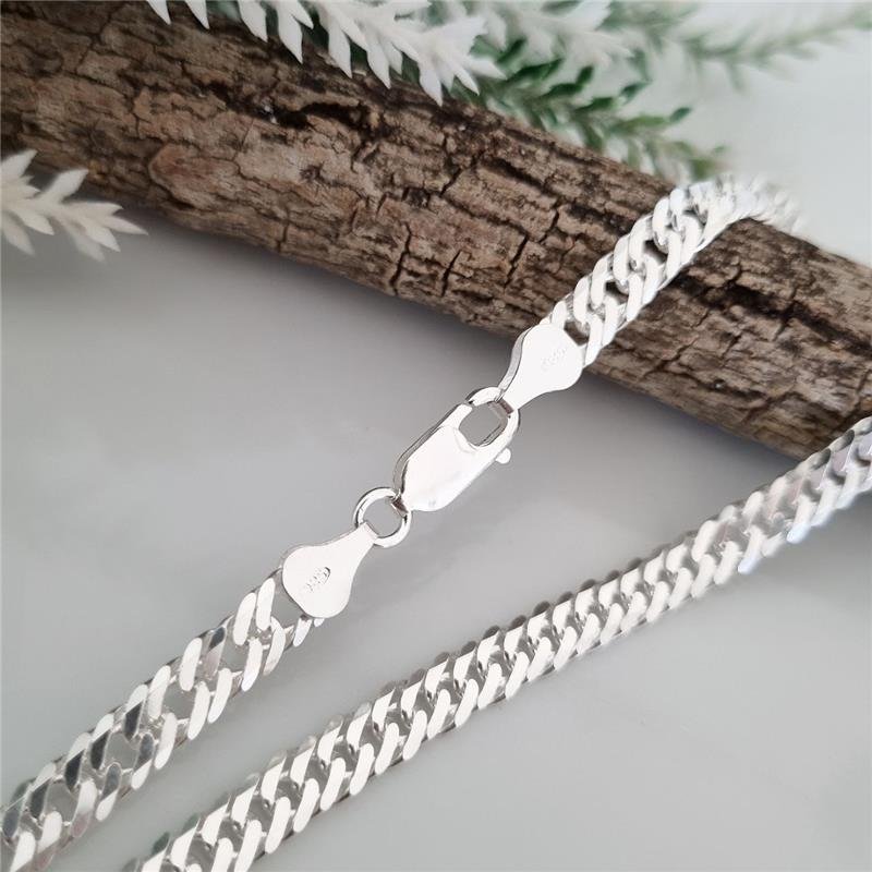 CORRENTE PRATA 925 MASCULINA ELOS GROUMETT DUPLOS 5MM