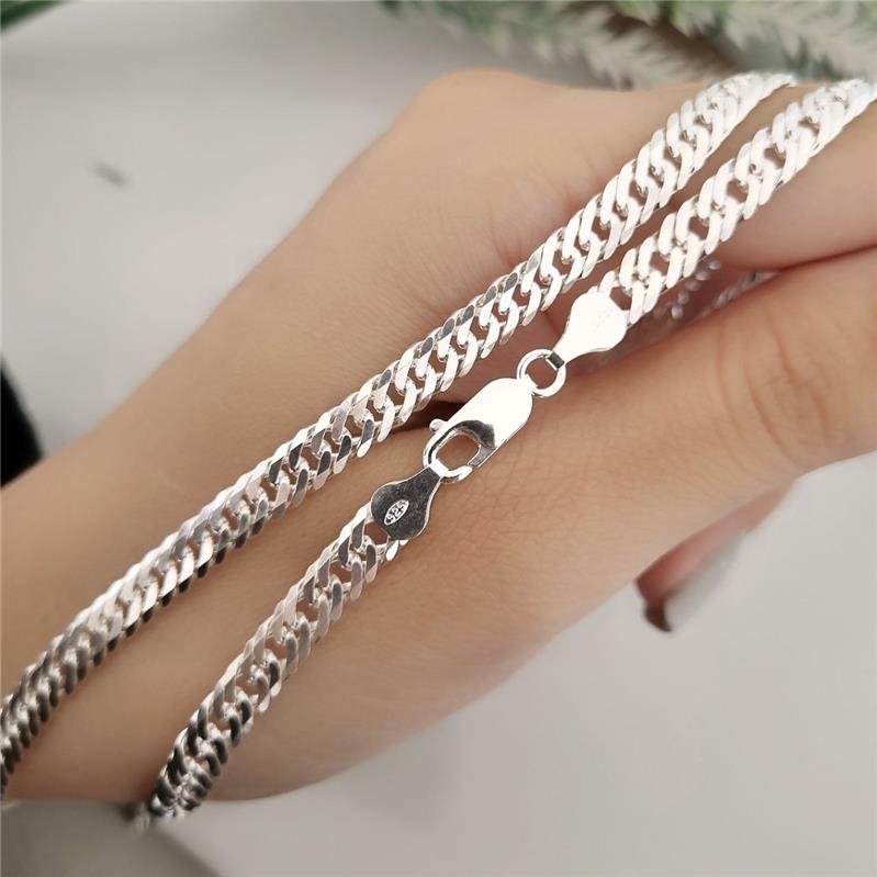 CORRENTE PRATA 925 MASCULINA ELOS GROUMETT DUPLOS 5MM