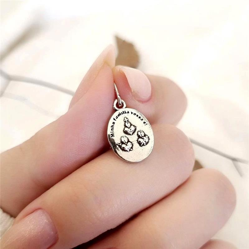 MEDALHA PRATA 925 SAGRADA FAMÍLIA TRÊS CORAÇÕES P