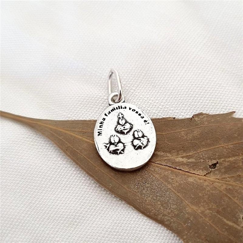 MEDALHA PRATA 925 SAGRADA FAMÍLIA TRÊS CORAÇÕES P