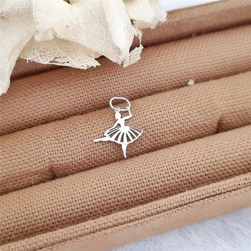 PINGENTE PRATA 925 BAILARINA TRABALHADA