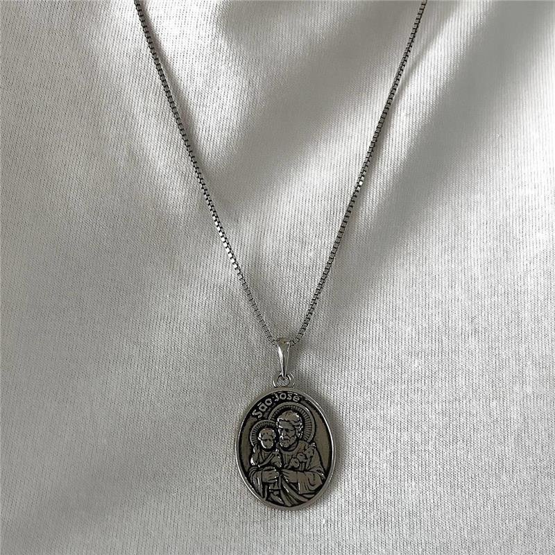 PINGENTE PRATA 925 MEDALHA BALI SÃO JOSÉ