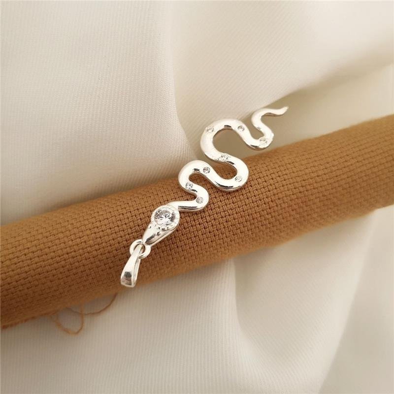 PINGENTE PRATA 925 COBRA COM PEDRA