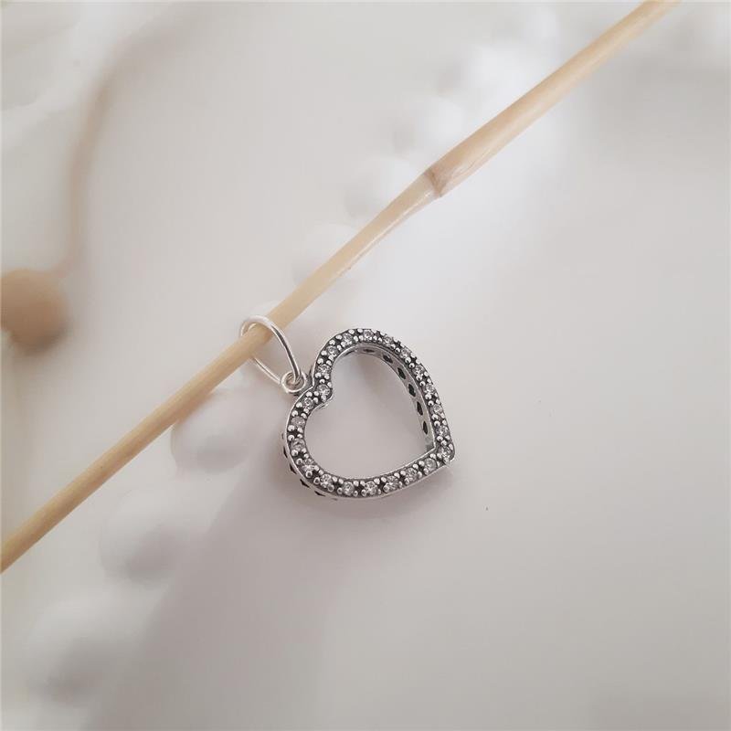 PINGENTE PRATA 925 CORAÇÃO COM PEDRA