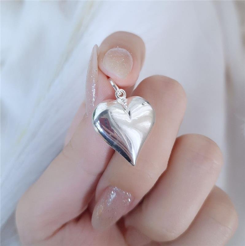 PINGENTE PRATA 925 CORAÇÃO LISO ABAULADO